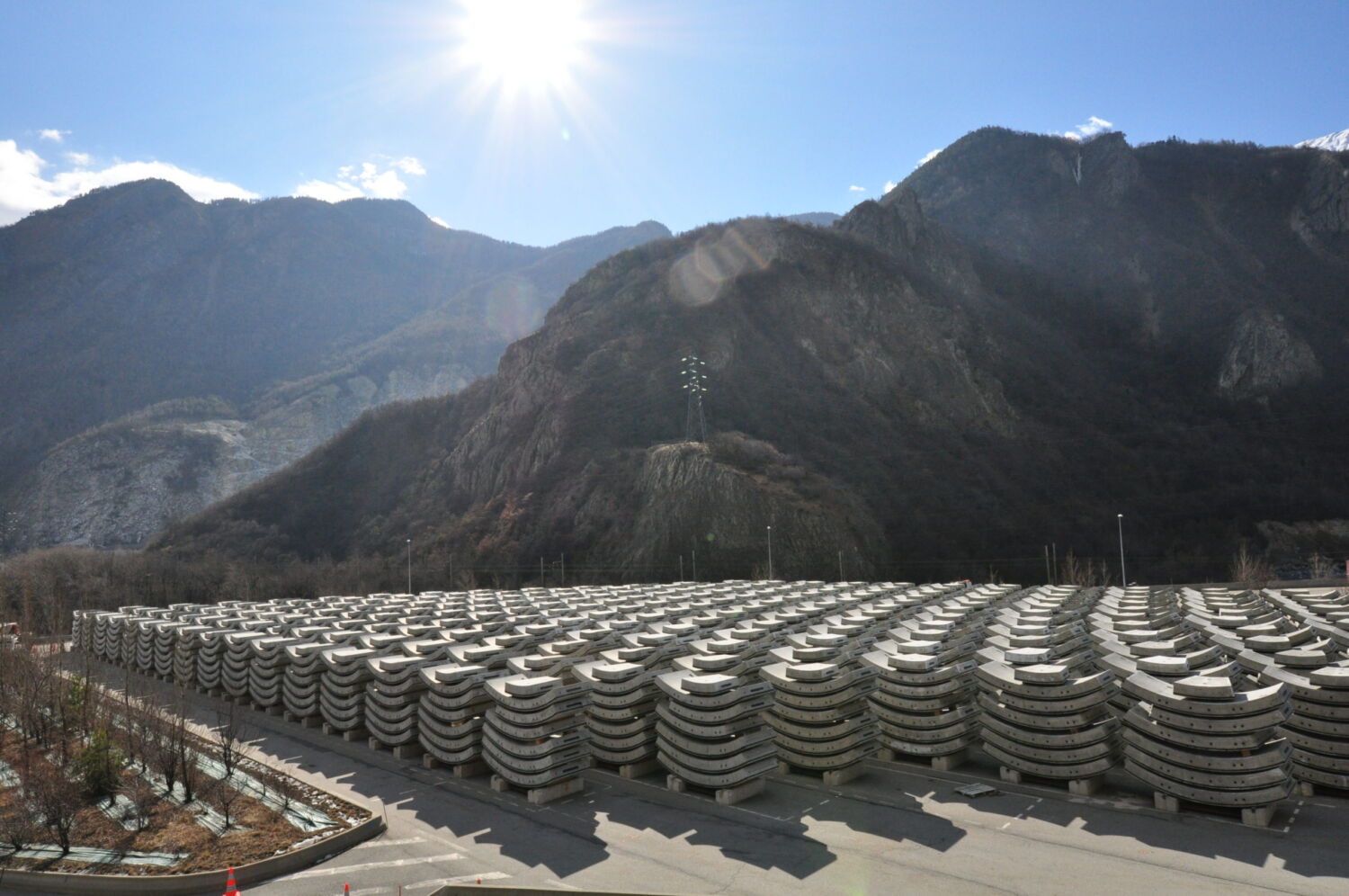 Photo de pièces en béton pour le tunnel de Frejus
